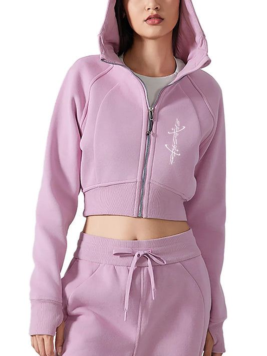 Heaven Sent Cropped Zip Hoodie